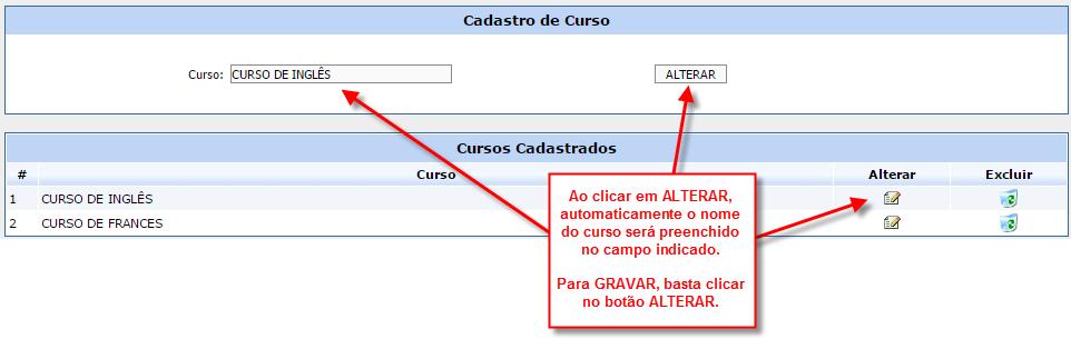 Cadastro de MÓDULOS Menu COORDENAÇÃO PEDAGÓGICA ACADÊMICO MÓDULOS Ao