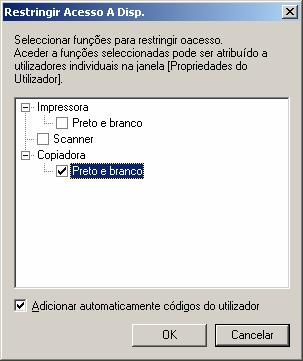 7. Marque a Opção copiadora Preto e Branco e clique em