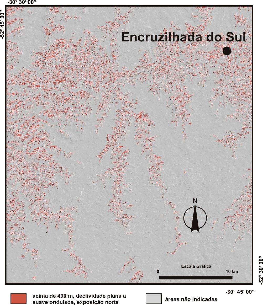 Declividade X exposição solar sobre áreas