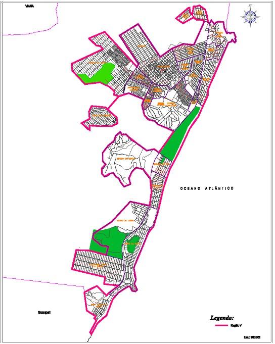 muitos clandestinos, e invasões, inclusive de áreas de proteção ambienta (Mapa 1).