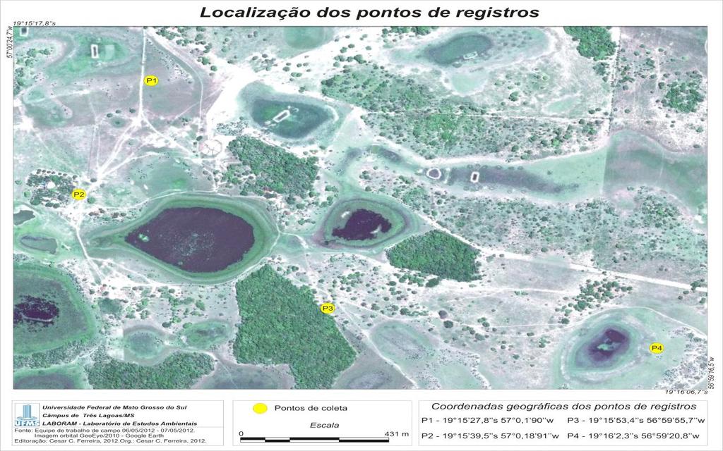 Figura 1-Localização dos pontos. Org.: FERREIRA.