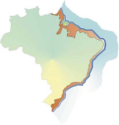La Zona Costera de Brasil Possui 8.698 km de extensão; apresenta um conjunto de ecossistemas com aprox. 388.