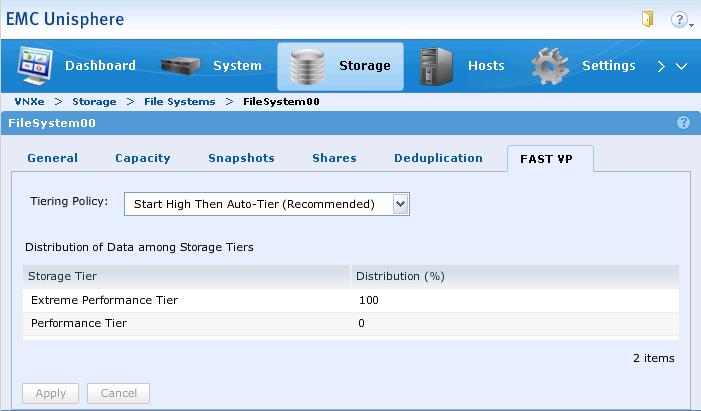 Na guia General, é possível controlar a Data Relocation Rate. A taxa padrão é definida como Medium para não afetar significativamente o I/O de host.