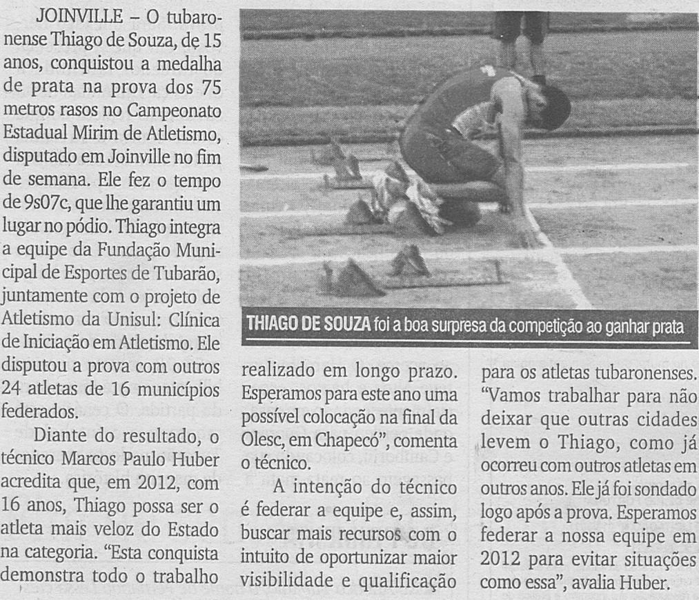 Veículo: Jornal Diário do Sul Editoria: Esporte Página: