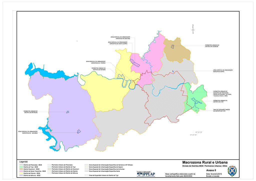 LEI COMPLEMENTAR Nº 346/15 10 ANEXO II Mapa da Macrozona Rural e Urbana e descrição dos Perímetros Urbanos e ZEUEs na Macrozona Rural e da Área de Expansão Urbana do Distrito de Tupi Perímetro Urbano