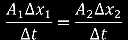 Vamos dividir a equação anterior pelo intervalo de tempo durante o qual o fluido se move: No limite em que o intervalo de tempo diminui para zero, a razão entre a distância percorrida e o intervalo
