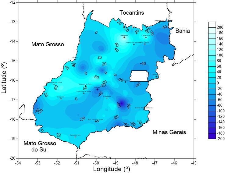 VARIABILIDADE E SUSCEPTIBILIDADE CLIMÁTICA: têm as médias climatológicas variando entre 0,1 a 26,7 mm no estado de Goiás.
