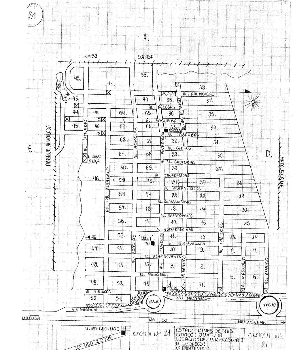 Anexo 7: Mapa do bairro Vila Maria Regina I, integrante da Área Controle do estudo,
