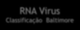 RNA Virus Classificação Baltimore Reoviridae Coronaviridae Rhabdoviridae Retroviridae Astroviridae Filoviridae