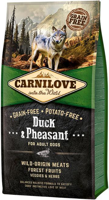 CARNILOVE DUCK & PHEASANT ADULT DOG (GRAIN FREE) Carnilove Duck & Pheasant Adult Dog é uma fórmula sem cereais e sem batata para cães adultos de todas as raças.