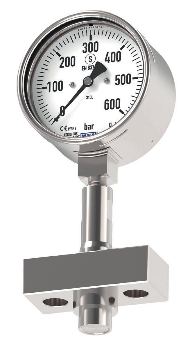 Especificações Modelo 990.30 Padrão Opção Faixa de medição em bar (psi) 0... 160 bar (2.320 psi) 0... 1.000 bar (14.500 psi) 0... 250 bar (3.626 psi) 0... 1.600 bar (2.