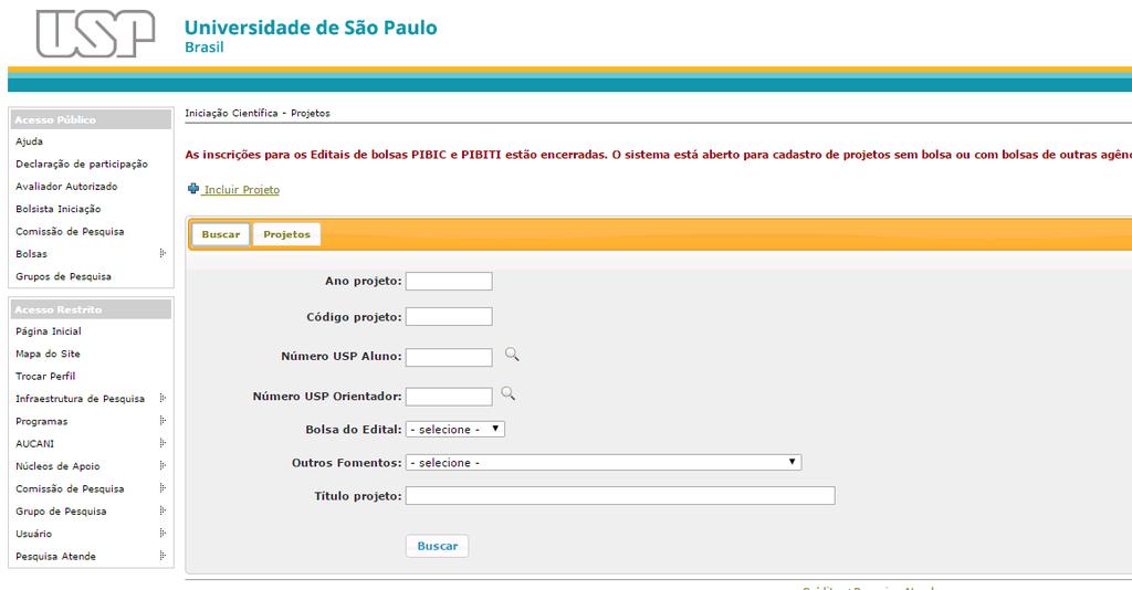 Programas/Iniciação/Projetos.