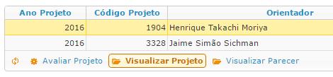 1) Selecione o projeto desejado e clique no botão Visualizar Projeto.