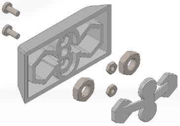 separadamente). A figura descreve o processo de montagem do kit: O iluminador deve ser instalado com dois parafusos de diâmetro de ¼.