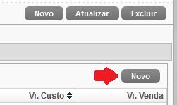 Cadastrando produtos No menu Cadastro > Produto, o usuário poderá acessar os produtos já cadastrados no sistema, para incluir mais produtos clique no botão NOVO.