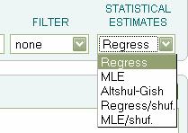 estimativa de máxima parcimônia para Regress/MLE huf: estima os