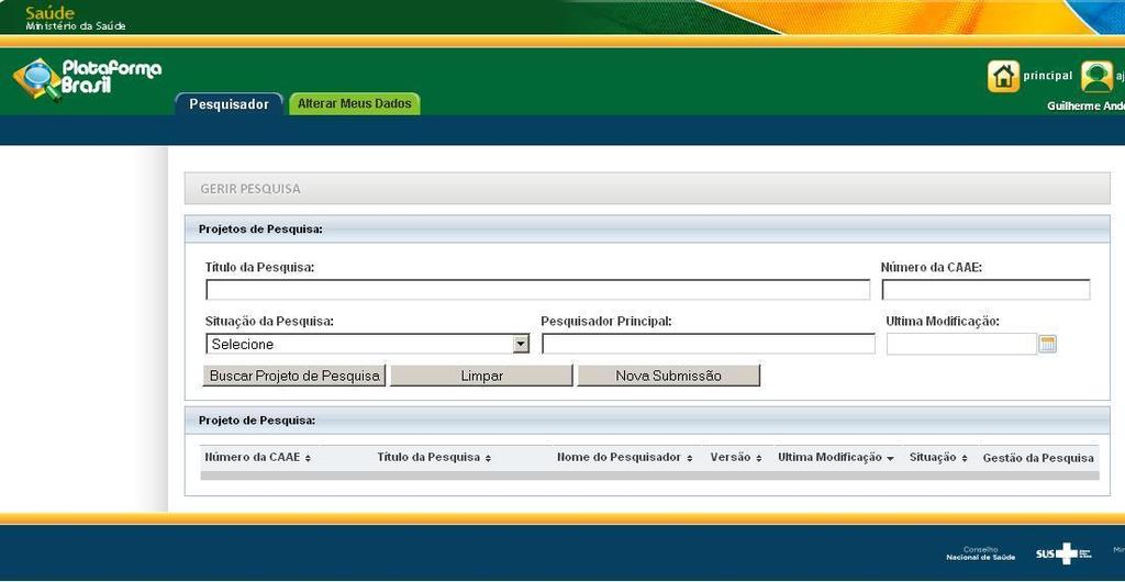 3) Para submeter um projeto