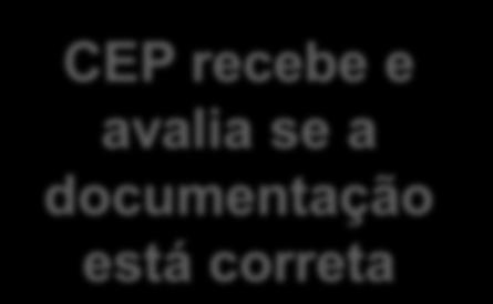 CEP recebe e avalia se a documentação está correta