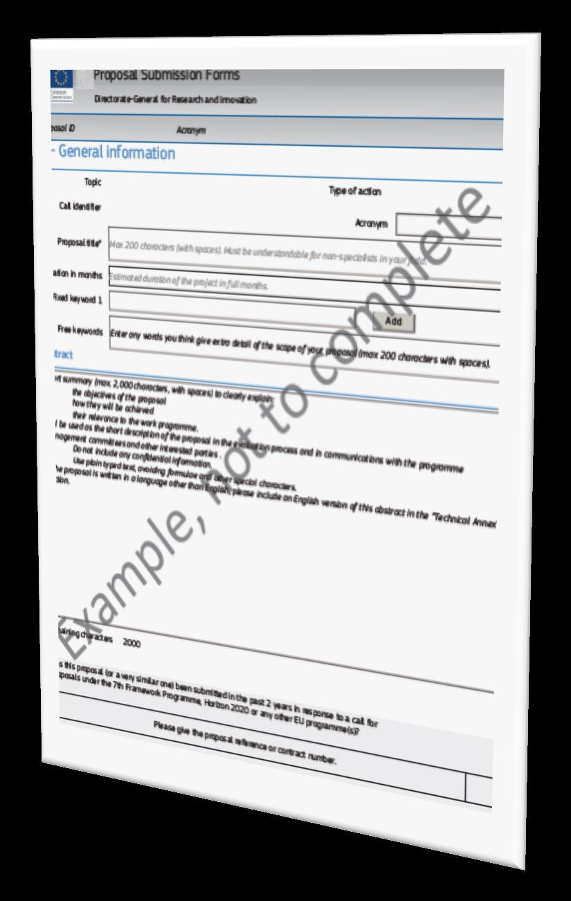 O formulário Part A: administrative data, (online) General