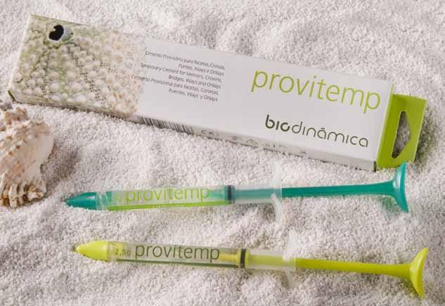 24 PROVITEMP Cimento Provisório para Facetas, Coroas, Pontes, Inlays e Onlays Para fixações provisórias para facetas, coroas, pontes e incrustações.