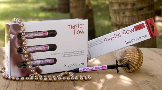 07 ESTÉTICA estética E RESTAURAÇÃO MASTER FLOW Resina Composta de Baixa Viscosidade Fotopolimerizável Elevada resistência mecânica Fácil manuseio Alto brilho Para restaurações dentárias estéticas