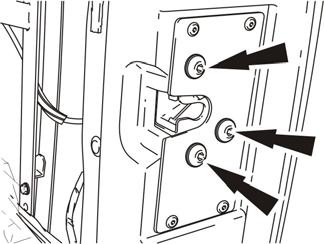 Corte a abraçadeira plástica de fixação do cabo de acionamento da maçaneta interna na parte central da porta. 4. Desconecte o conector elétrico (1) da fechadura da porta. 5.