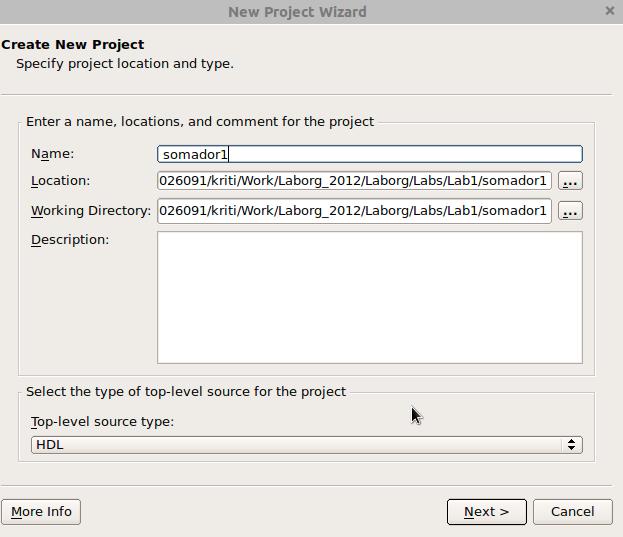 Crie um novo projeto de nome somador1 pertando o botão New Project.
