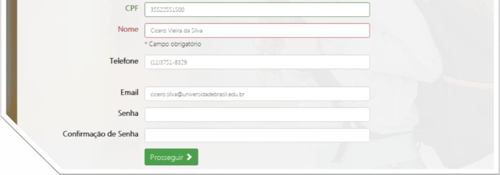 Graduação. Se o CPF estiver pré-alocado na lista da Turma o(a) egresso(a) deverá lançar os dados solicitados pelo sistema.