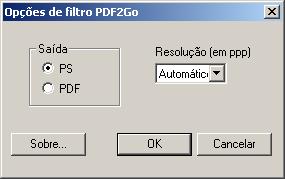 FILTROS DO HOT FOLDERS 70 Uso do filtro PDF2Go O filtro PDF2Go é uma saída PDF desenvolvida pela Creo-Scitex como opção ao seu fluxo de trabalho Brisque.