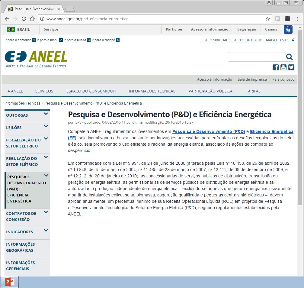 Empresas Concessionárias de Energia são obrigadas a investir 1% da Receita Operacional Líquida em projetos