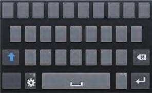 Informações básicas Define opções para o teclado Samsung. Apaga um caractere. Insere letras maiúsculas. Insere números e pontuação. Pula para a próxima linha. Insere espaço.