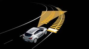 O sistema FDI monitoriza constantemente a distância entre o GTC e o automóvel que circula à frente, de modo a manter a distância de segurança.