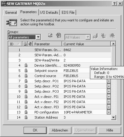 5506AXX Ajuste dos parâmetros com RSNetWorx Através do RSNetWorx é possível efectuar um scan das unidades ligadas à rede.