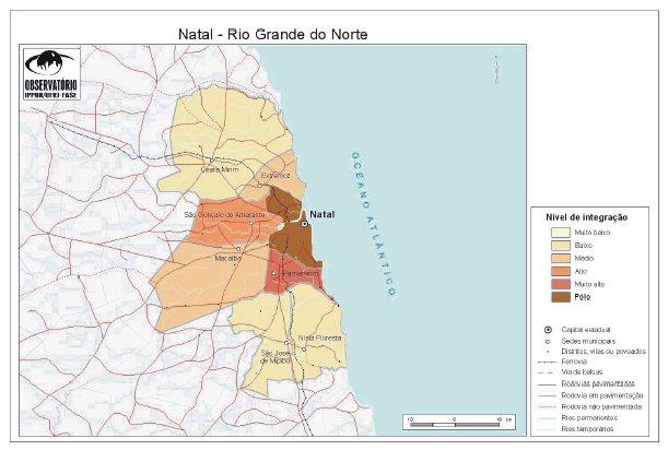 Mapa 07: Região Metropolitana de Natal segundo Nível de Integração Fonte: Observatório das