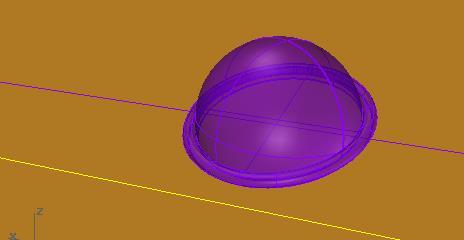 Ligue a layer Mesa; Exclua a metade de baixo da esfera.