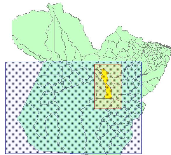 baseado em análise visual e vetorização manual de imagens temporais SAR, tendo como base o histórico do desmatamento apresentado pelo PRODES para o período de 1997 a 2005.