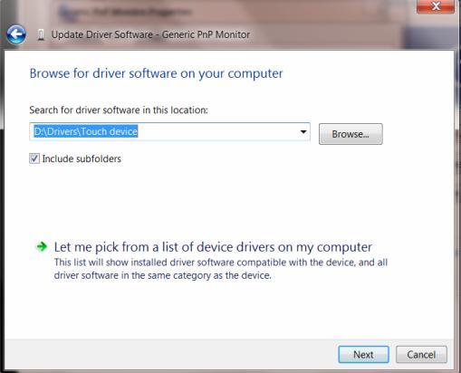 ..) e clique no botão Browse my computer for driver software (Pesquise o driver no meu computador).