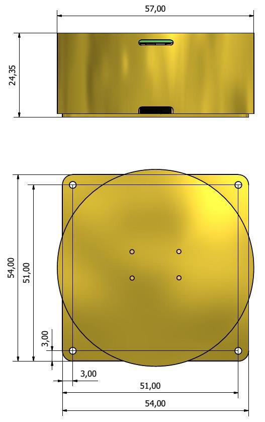 4.2 CubeWheel LM A roda de reação é montada dentro do satélite e deve ser conectada ao CubeControl através de cabo (definido na Tabela 11).