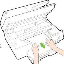 CUIDADO: Se o papel se rasgar quando estiver sendo removido dos roletes, verifique se, nos roletes e nas rodas, há pedaços de