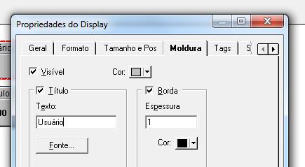 Molduras do display