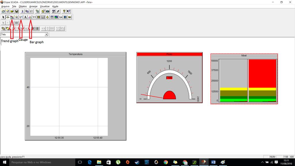 Lembre-se de utilizar as escalas corretas com um duplo clique em cada gráfico e modificando suas configurações.