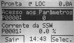 Instruções Básicas para Programação. 8.2. AJUSTE DA SENHA EM P0000 Para alterar o conteúdo dos parâmetros é necessário ajustar corretamente a senha em P0000, conforme indicado abaixo.