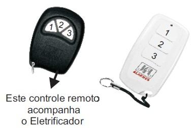 92 Mhz (ECR-18 e ECR-18i): 1 -Pressione e solte a tecla Aprender no eletrificador (led Aprender acende e apaga); 2 -Pressione uma das teclas do controle remoto (led aprender acende); Se desejar