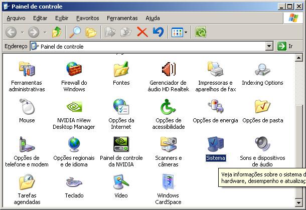 Painel de Controle; 18) Dê duplo clique