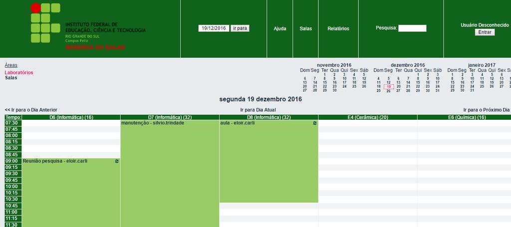 SISTEMAS OCUPAÇÃO DE SALAS DE AULA http://salas.feliz.ifrs.edu.