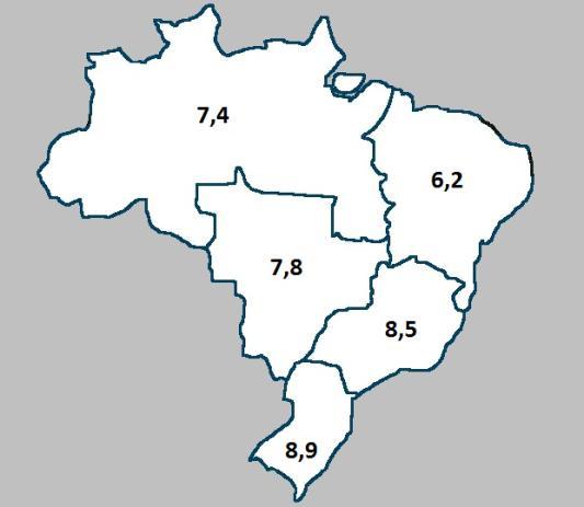 19 FIGURA 1: Estimativa de casos novos de Leucemia Mielóide Aguda por 100.000 habitantes nas regiões: Sul, Sudeste, Centro-oeste, Norte e Nordeste do Brasil. 24 2.