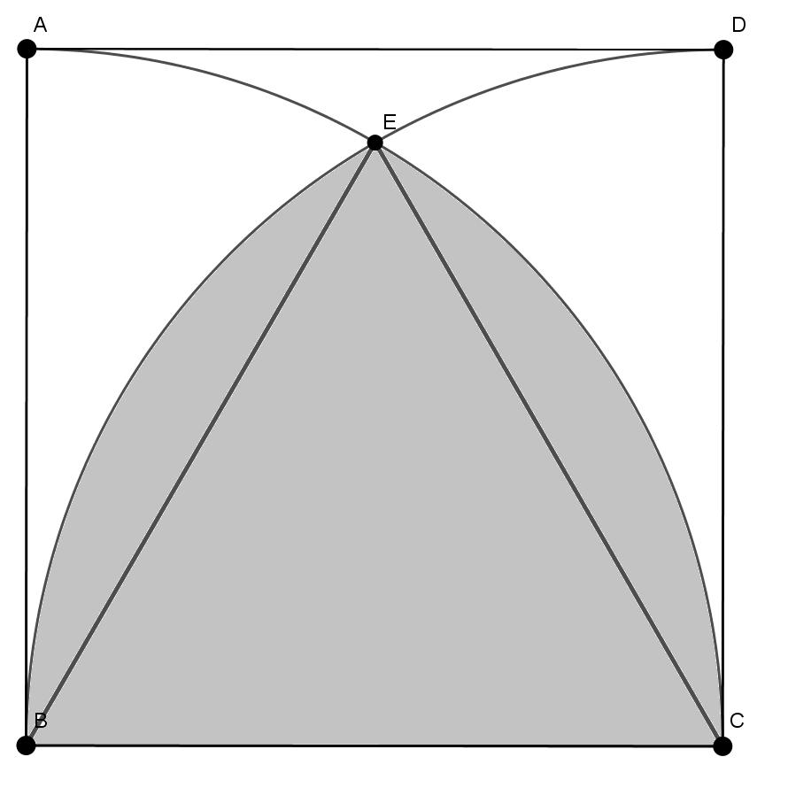 de área comunal Responda o que se pede: a) Calcule a área comunal supondo que João colocou os cantos dos quadrantes em apenas dois vértices adjacentes do quadrado b) Calcule todos os valores