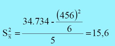 Neste exemplo, como o N é igual para os 6