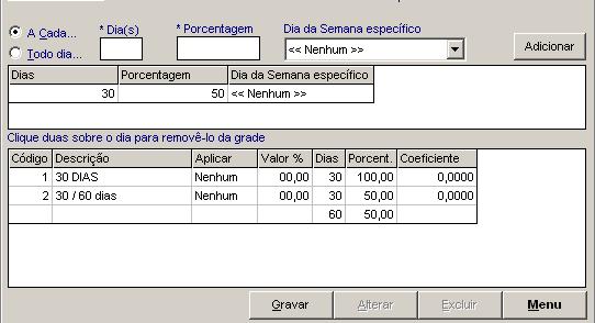 Clique no botão Adicionar, para incluir a 1 ª parcela na