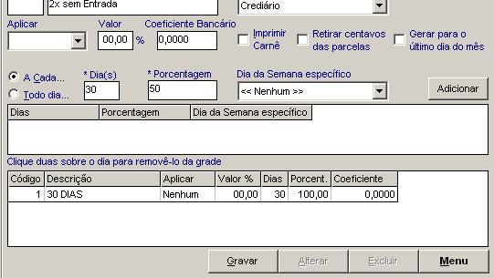 3. Preencha o campo Aplicar se para esta forma de pagamento houver a cobrança de juros, um desconto, um